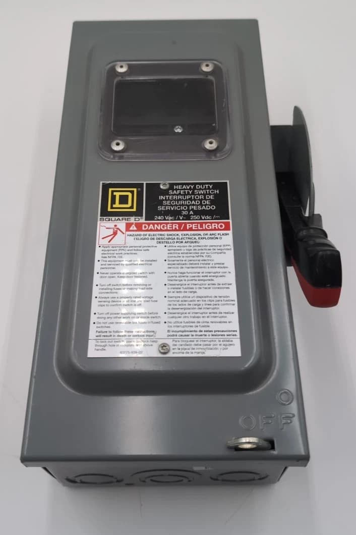 Square D H221N Safety Disconnect Switch 30A 2P 240V Type 1 Encl Window 30 Amp – image 1