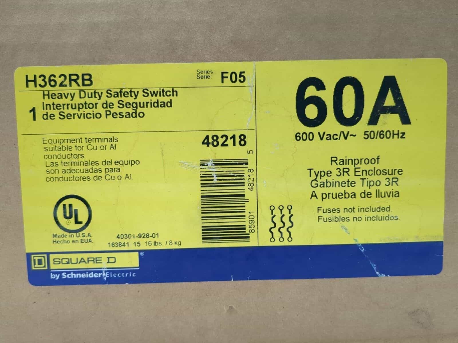 Square D H362RB Disconnect — image 1 of 4