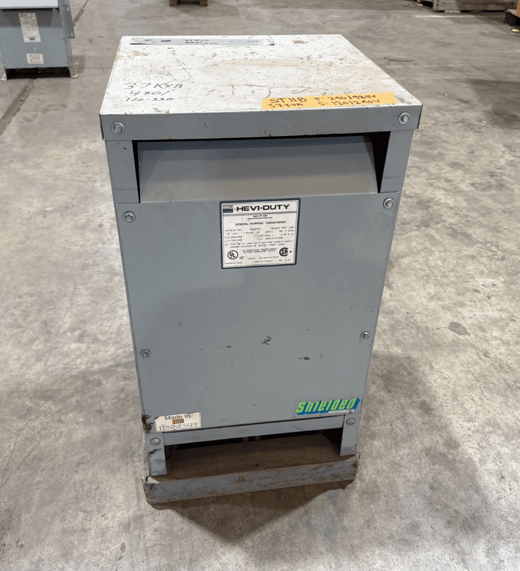 37 KVA Hevi-Duty S5HB37S Transformer Pri 240/480V Sec 120/240V 1PH Indoor Encl – image 1