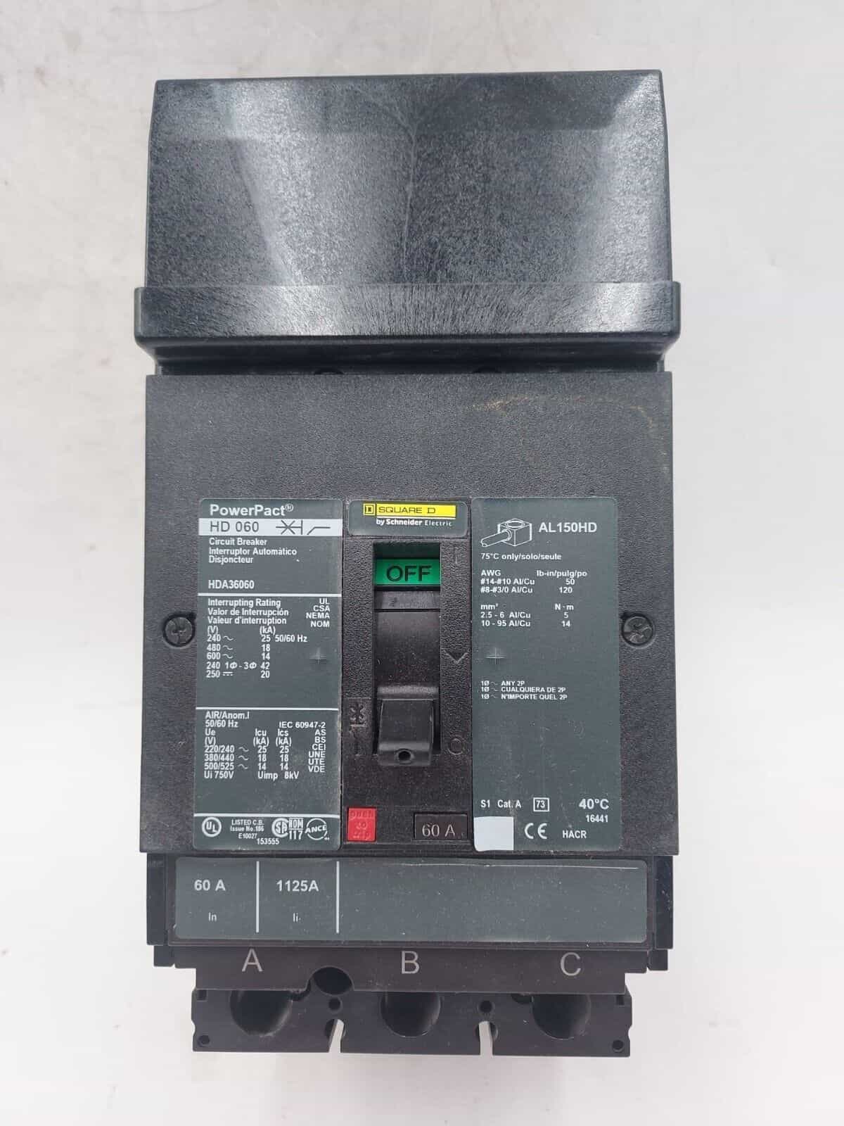 Square D HDA36060 Circuit Breaker — image 1 of 7