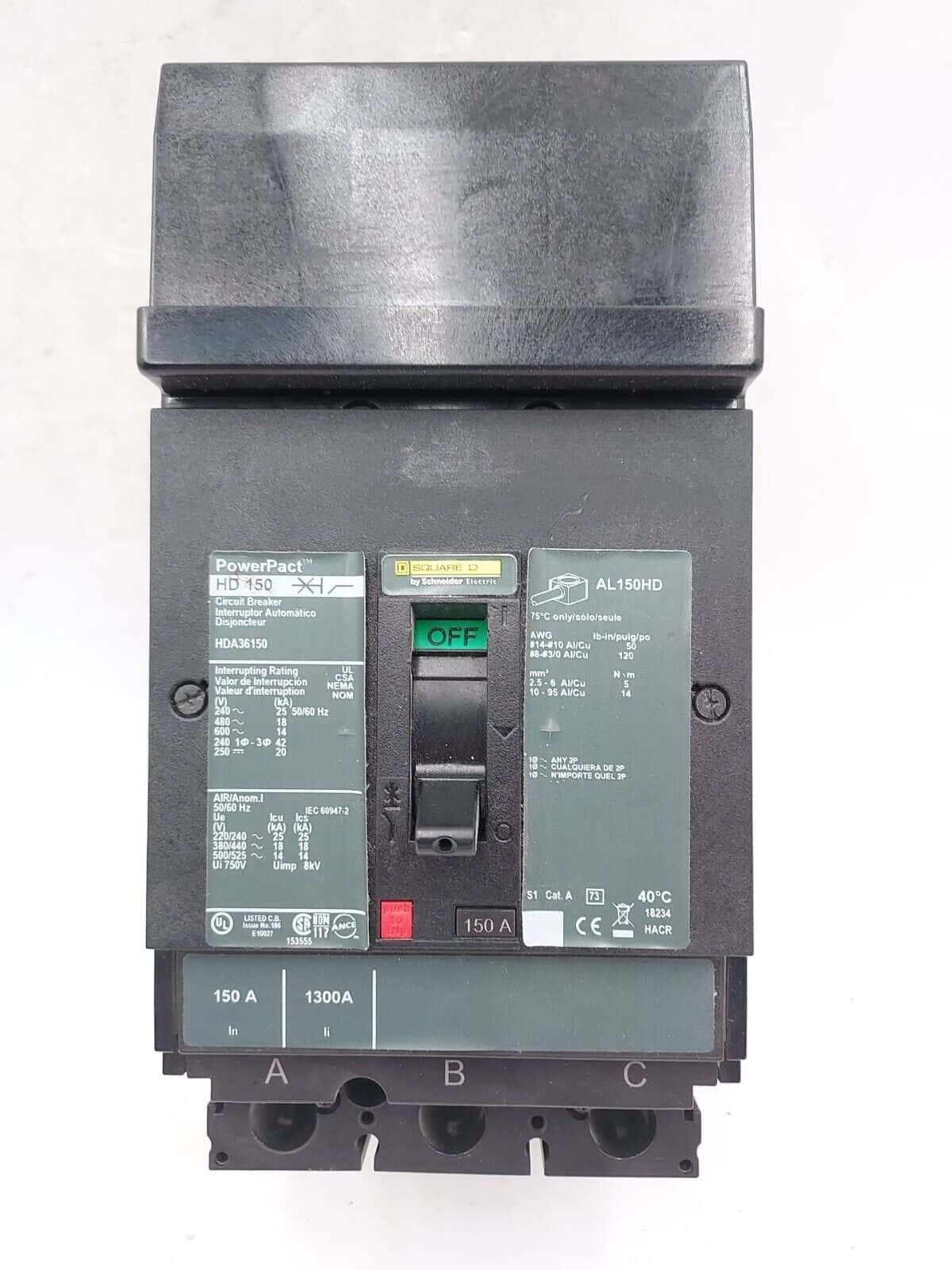 Square D HDA36150 Circuit Breaker — image 1 of 7