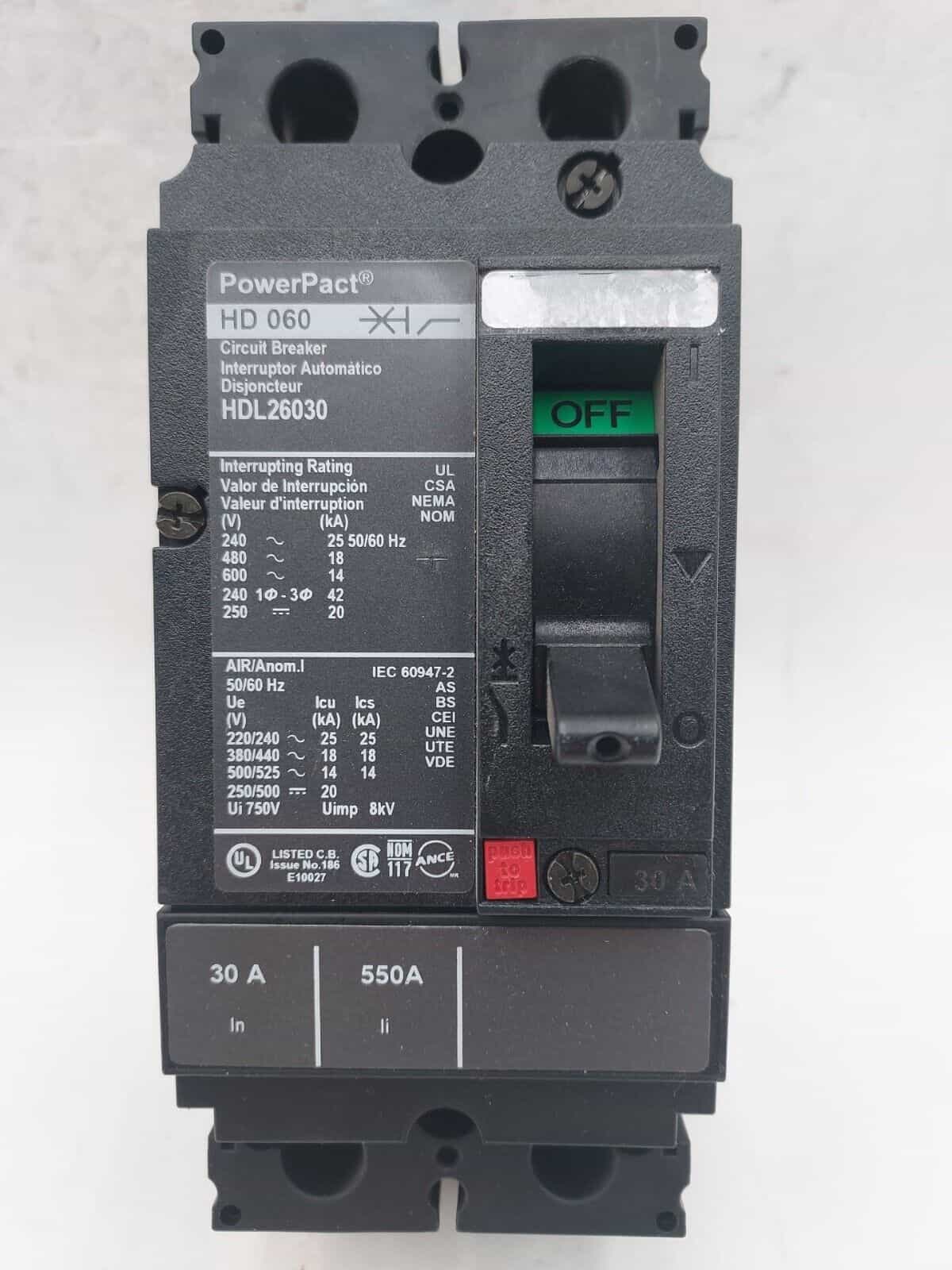 Square D HDL26030 Circuit Breaker — image 1 of 6