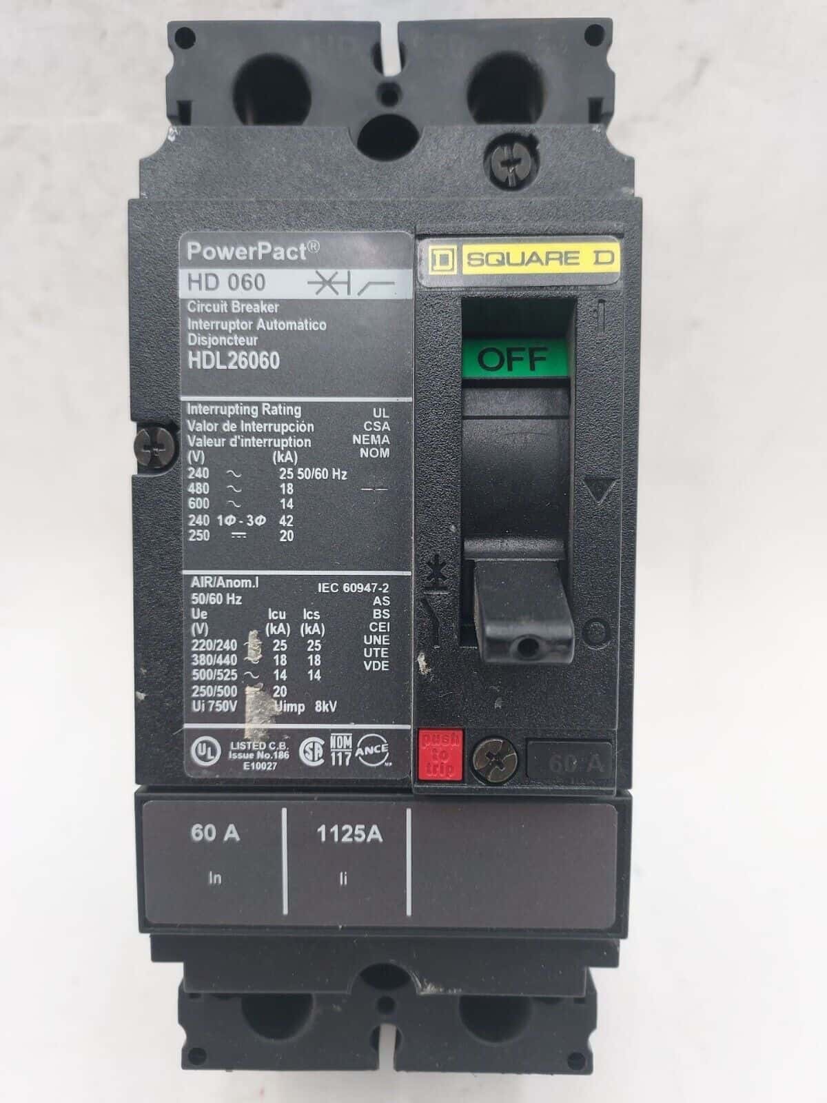 Square D HDL26060 Circuit Breaker — image 1 of 5