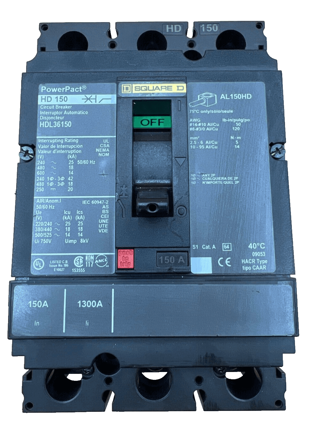 Square D HDL36150 Circuit Breaker — image 1 of 6