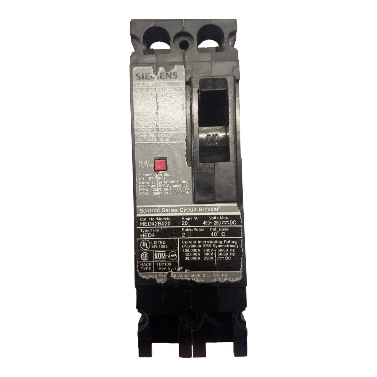 Siemens HED42B020 Circuit Breaker — image 1 of 7