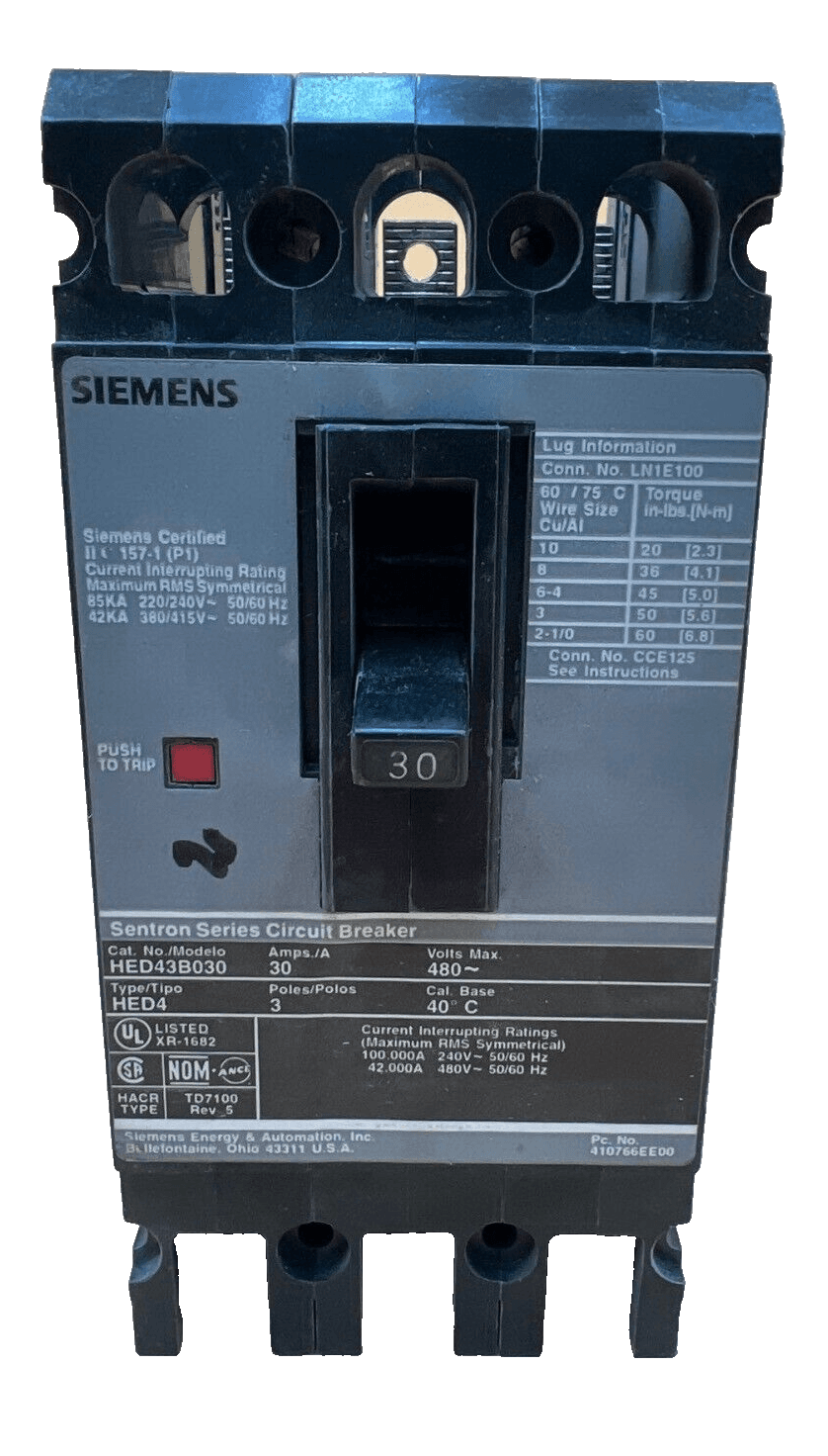 Siemens HED43B030 Circuit Breaker — image 1 of 6