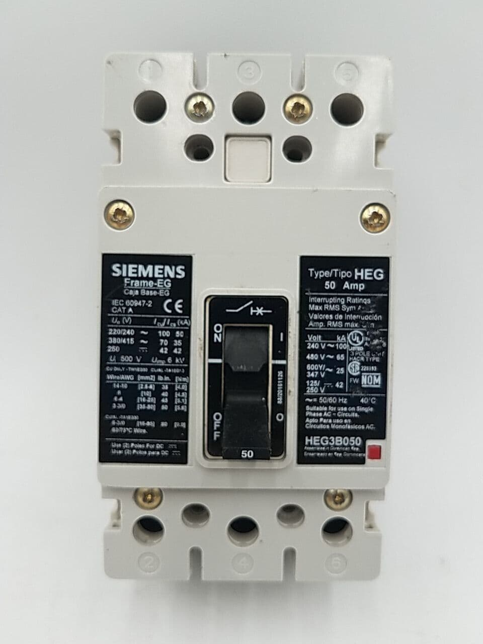 Siemens HEG3B050 Circuit Breaker — image 1 of 7
