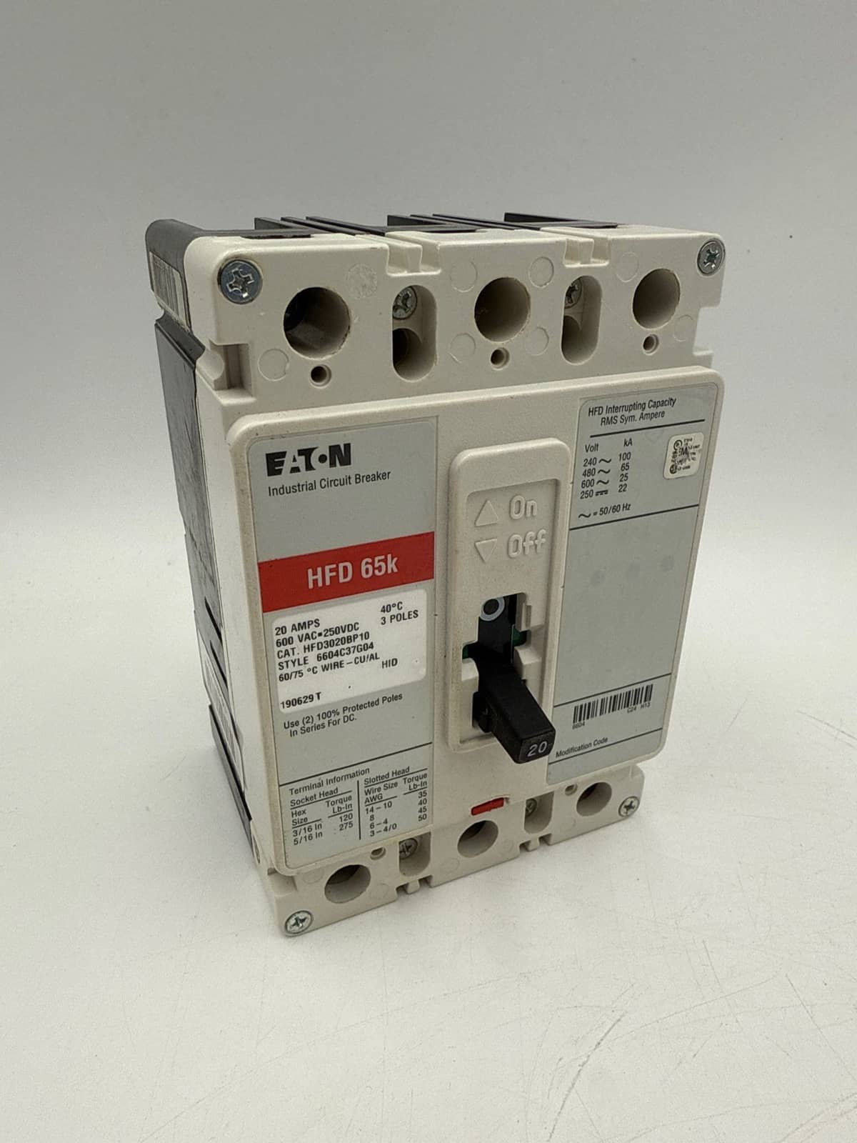 Eaton HFD3020BP10 Circuit Breaker — image 1 of 8