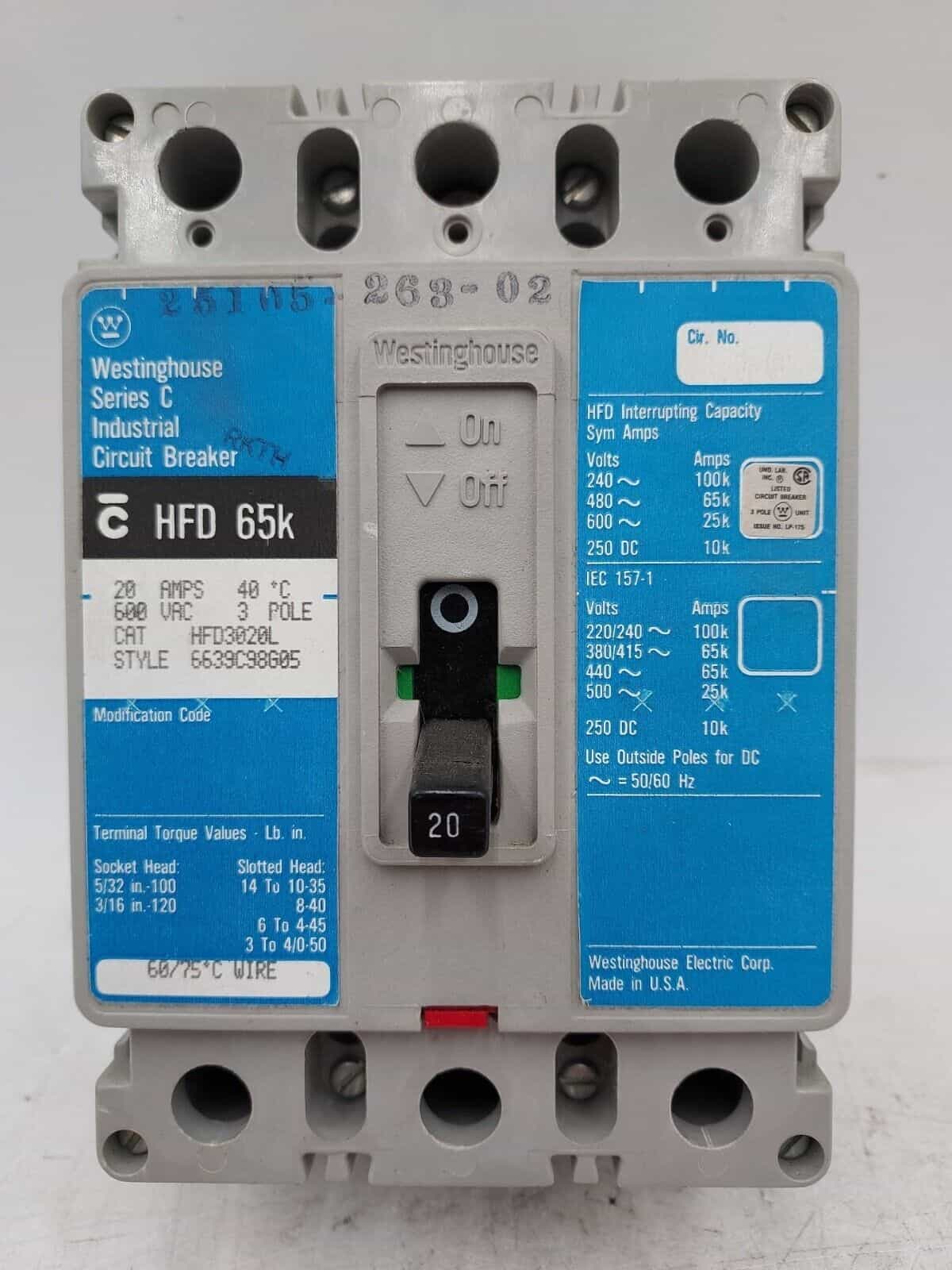 Eaton HFD3020L Circuit Breaker — image 1 of 6