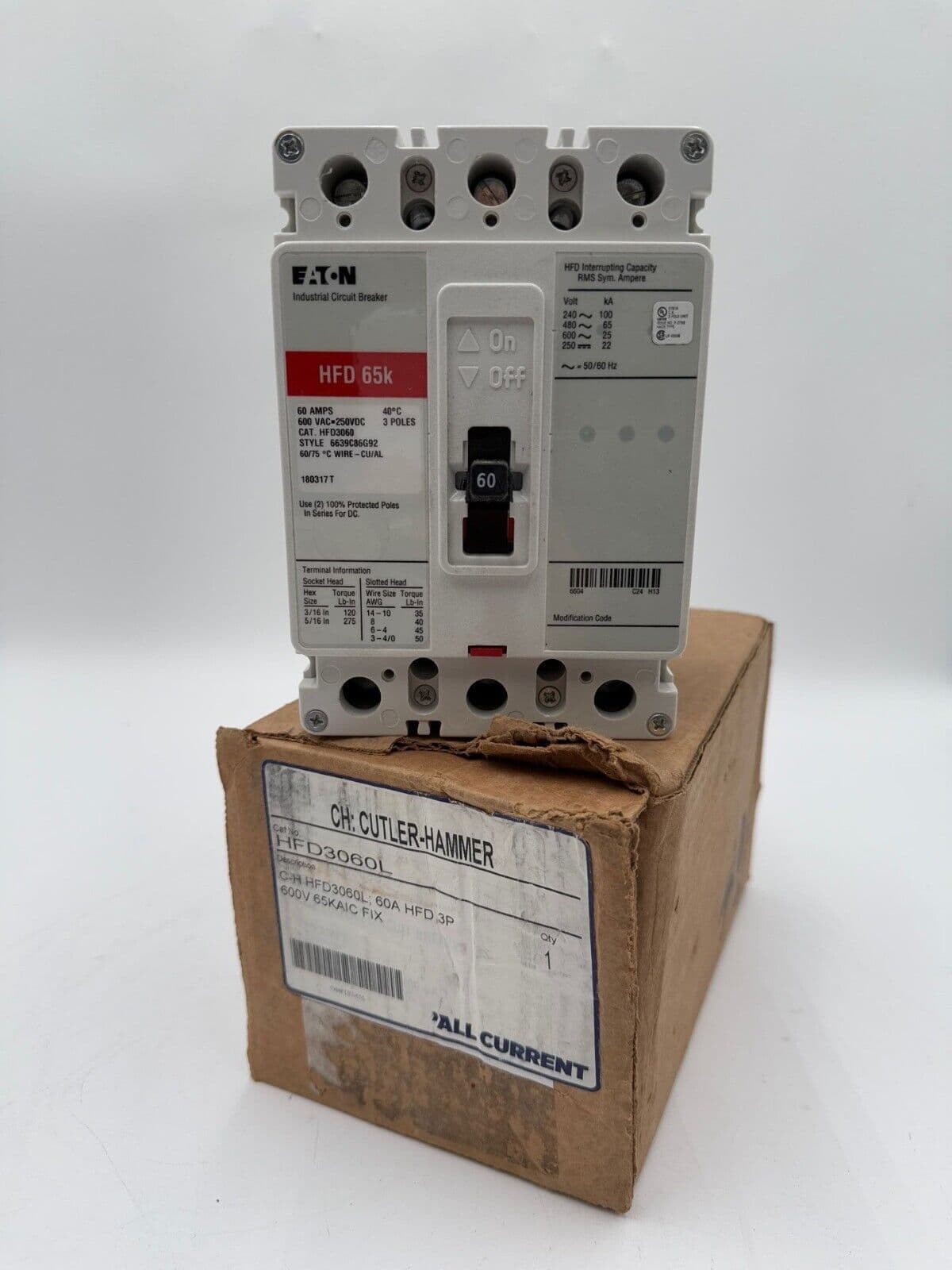 Cutler-Hammer HFD3060L Circuit Breaker — image 1 of 7