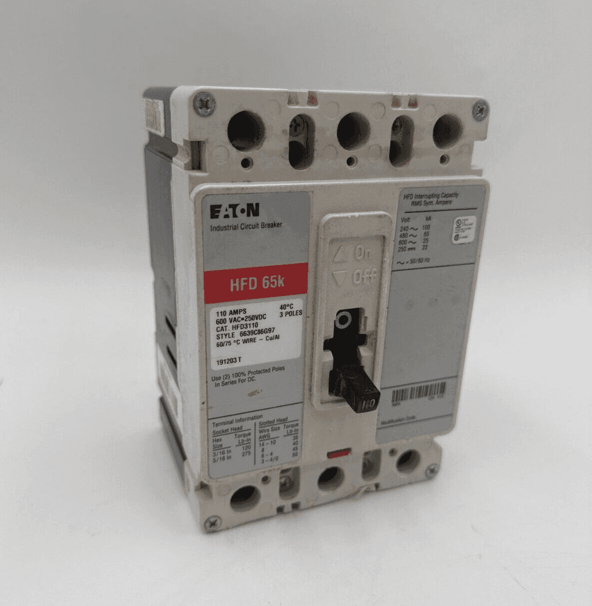 Eaton HFD3110 Circuit Breaker — image 1 of 7