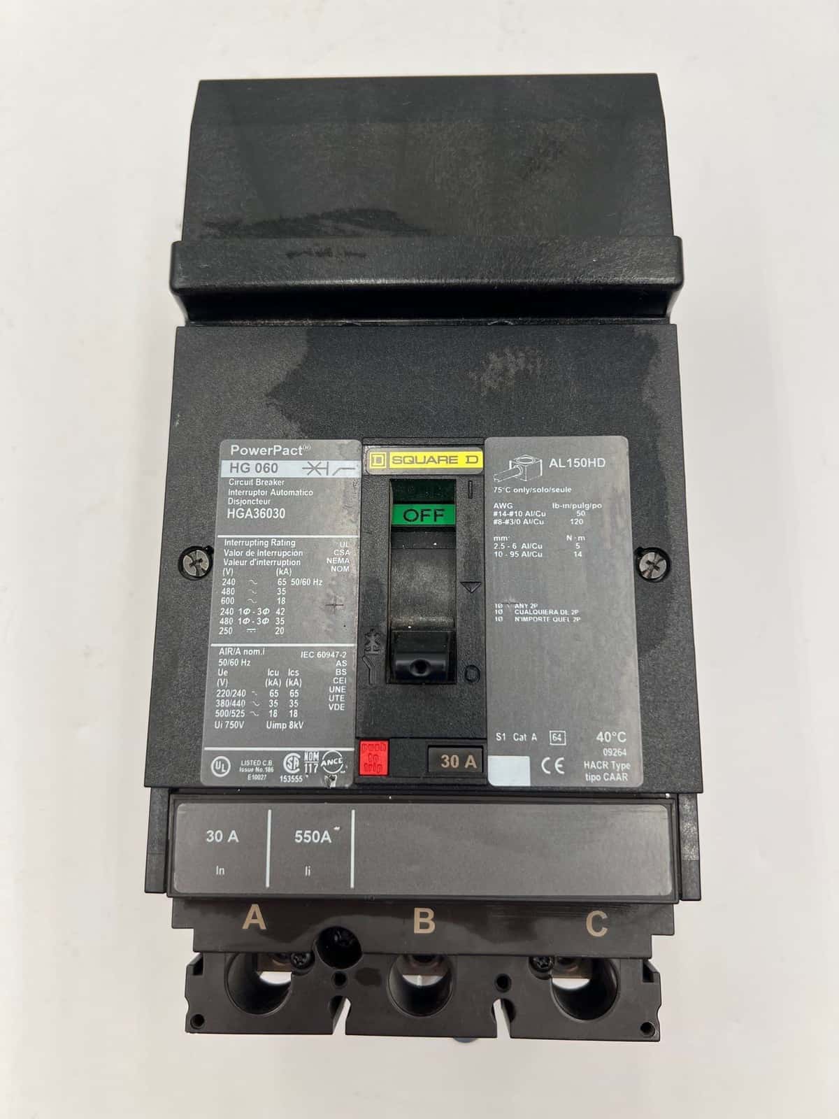 Square D HGA36030 Circuit Breaker — image 1 of 6