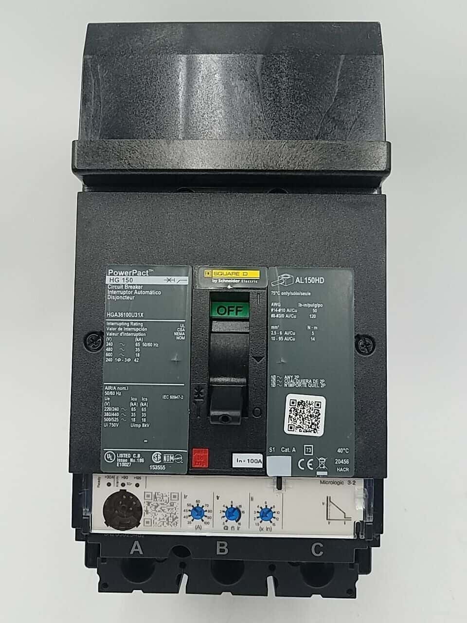 Square D HGA36100U31X Circuit Breaker — image 1 of 7