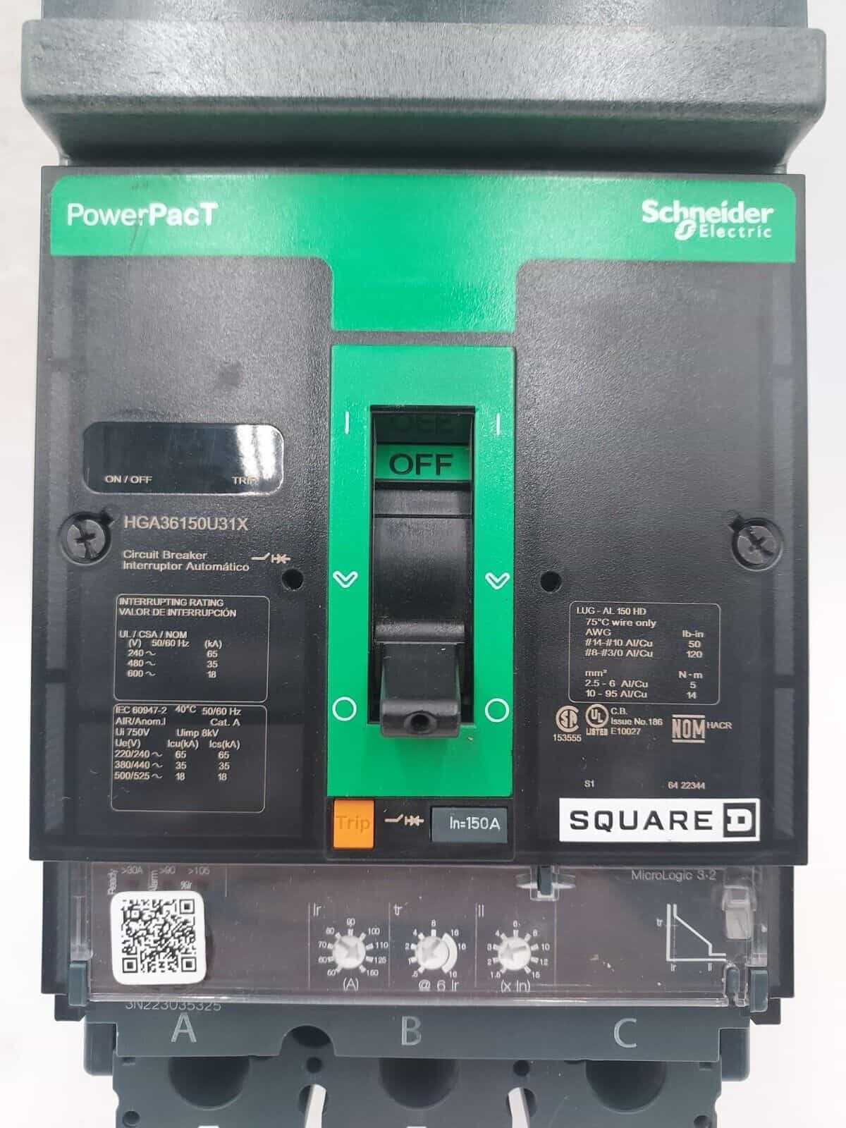 Square D HGA36150U31X Circuit Breaker — image 1 of 7