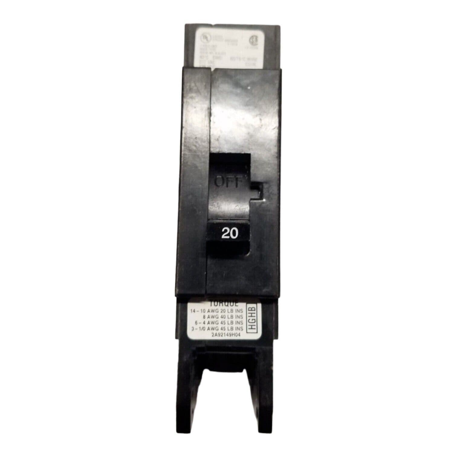 Cutler Hammer HGHB1020 Bolt On Circuit Breaker 20A 1P 277V HGHB 20 Amp 1 Pole – image 1