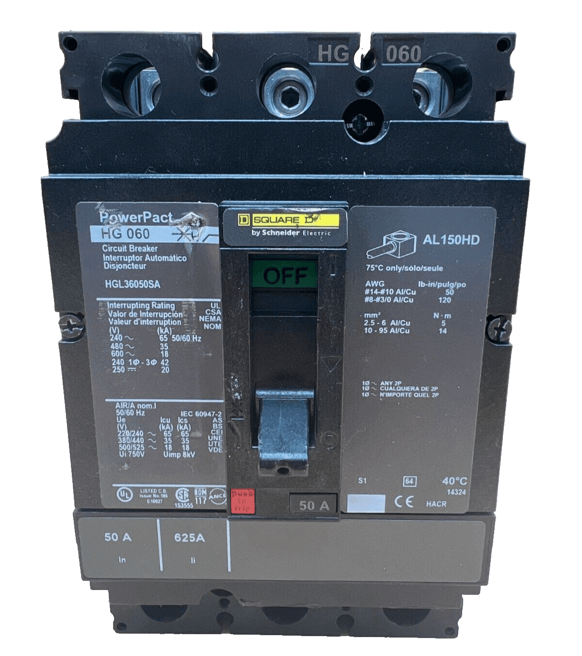 Square D HGL36050SA Circuit Breaker — image 1 of 6
