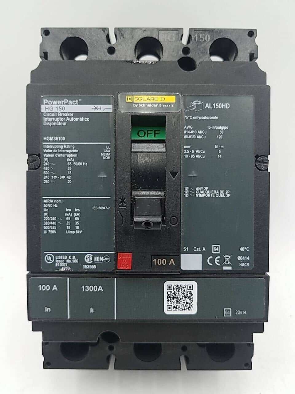 Square D HGM36100 Circuit Breaker — image 1 of 7
