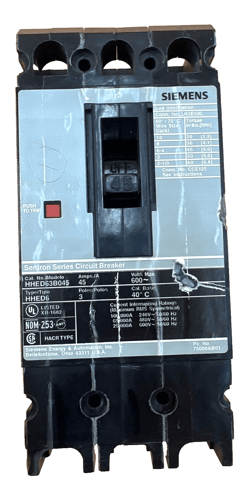 Siemens HHED63B045 Circuit Breaker — image 1 of 6