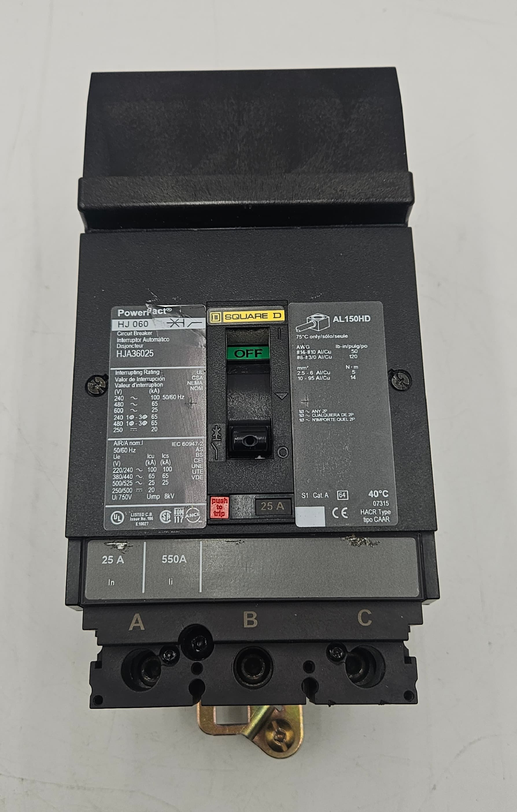 Square D HJA36025 Circuit Breaker — image 1 of 9