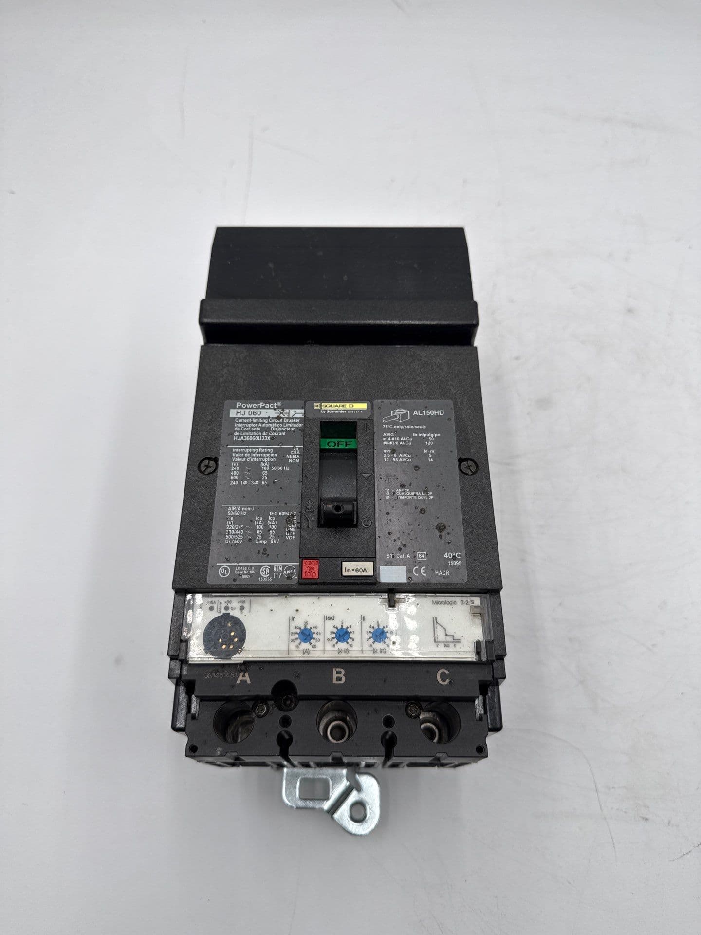 Square D HJA36060U33X I-Line Circuit Breaker 60A 3P 600V HJA 60 Amp 3 Pole – image 1