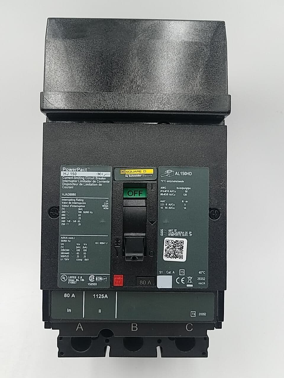 Square D HJA36080 I-Line Circuit Breaker 80A 3P 600V HJA 3PH 3 pole 80 Amp New – image 1