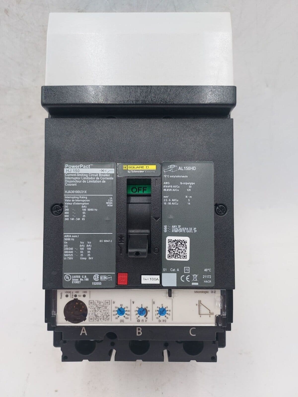 Square D HJA36100U31X I-Line Circuit Breaker 100A 3P 600V HJA – image 1