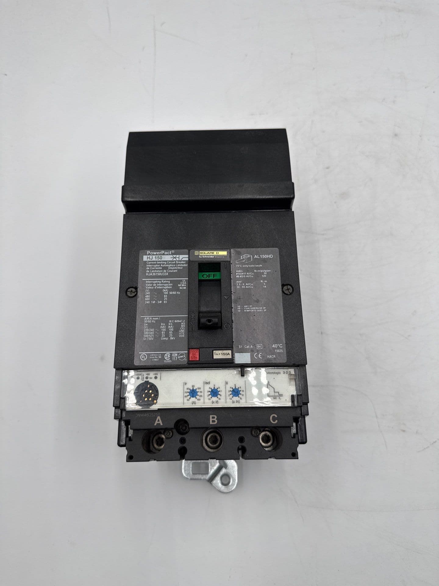 Square D HJA36150U33X I-Line Circuit Breaker 150A 3P 600V HJA 150 Amp 3 Pole