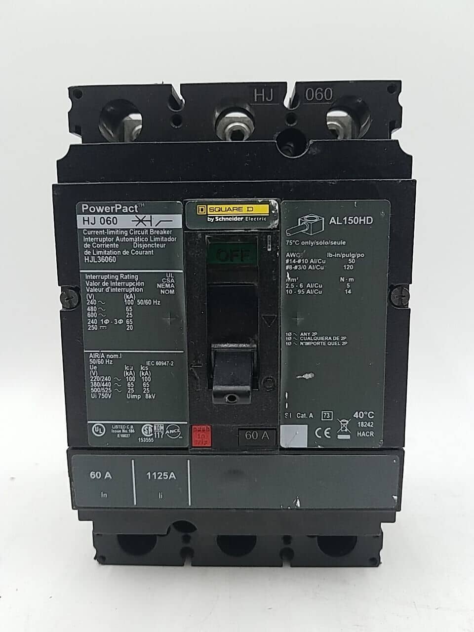 Square D HJL36060 Circuit Breaker — image 1 of 7
