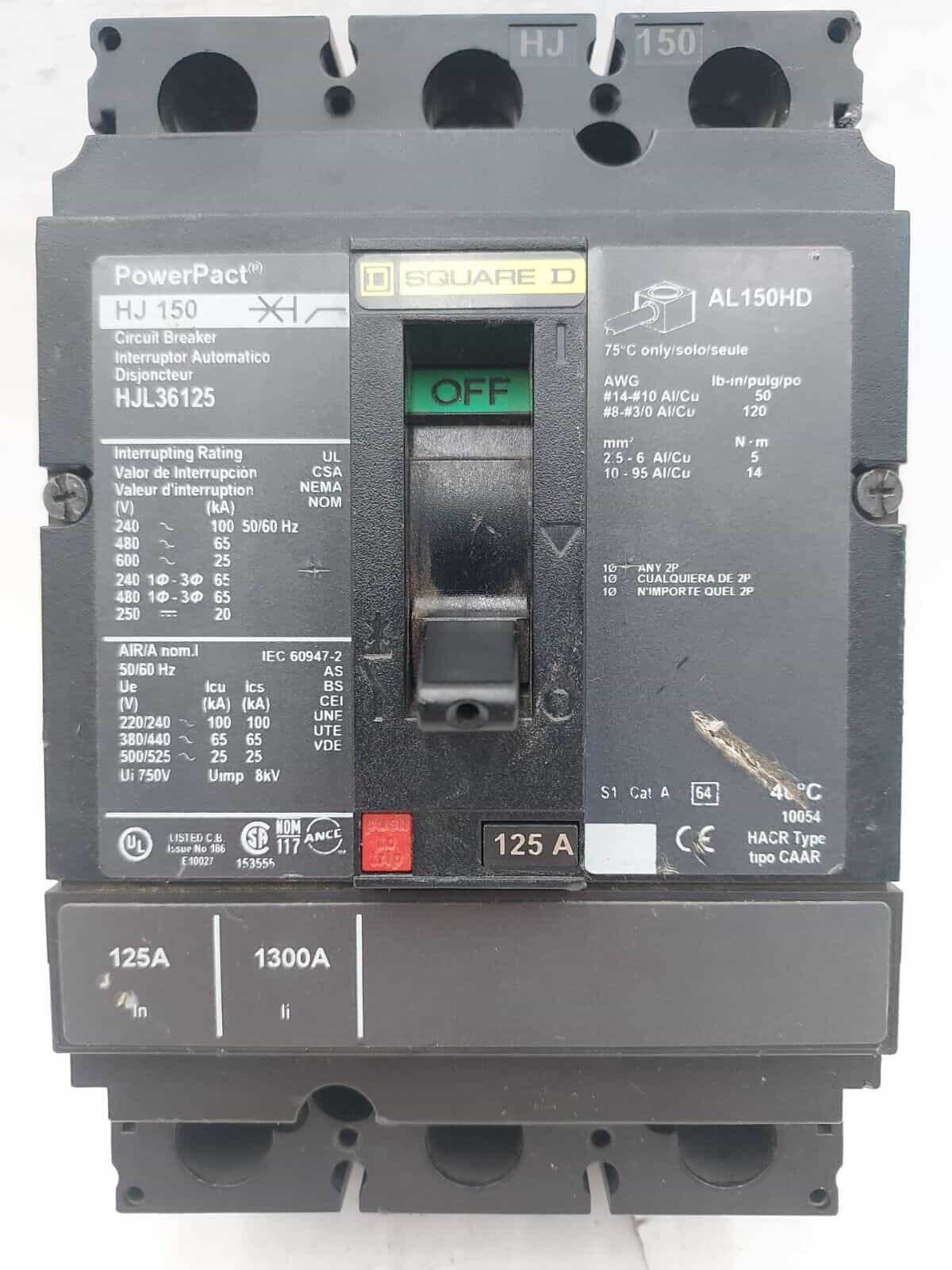 Square D HJL36125 Circuit Breaker — image 1 of 6