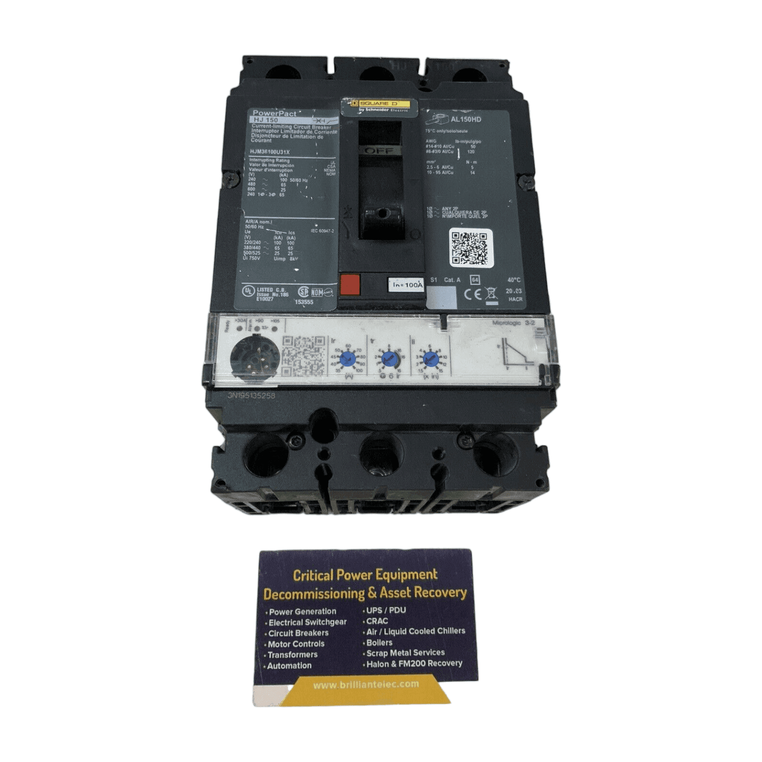Square D HJM36100U31X Circuit Breaker — image 1 of 5