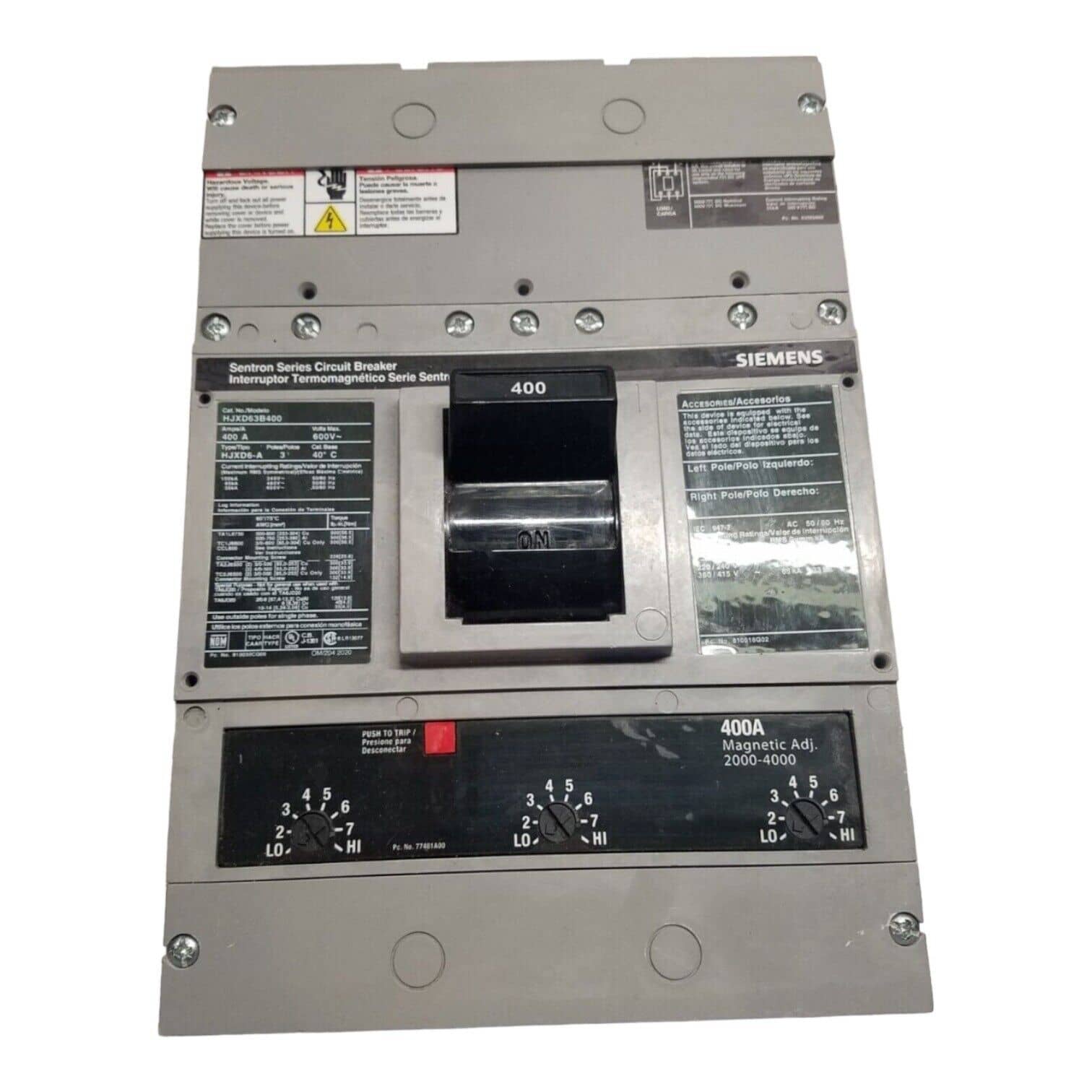 Siemens HJXD63B400 Circuit Breaker — image 1 of 7
