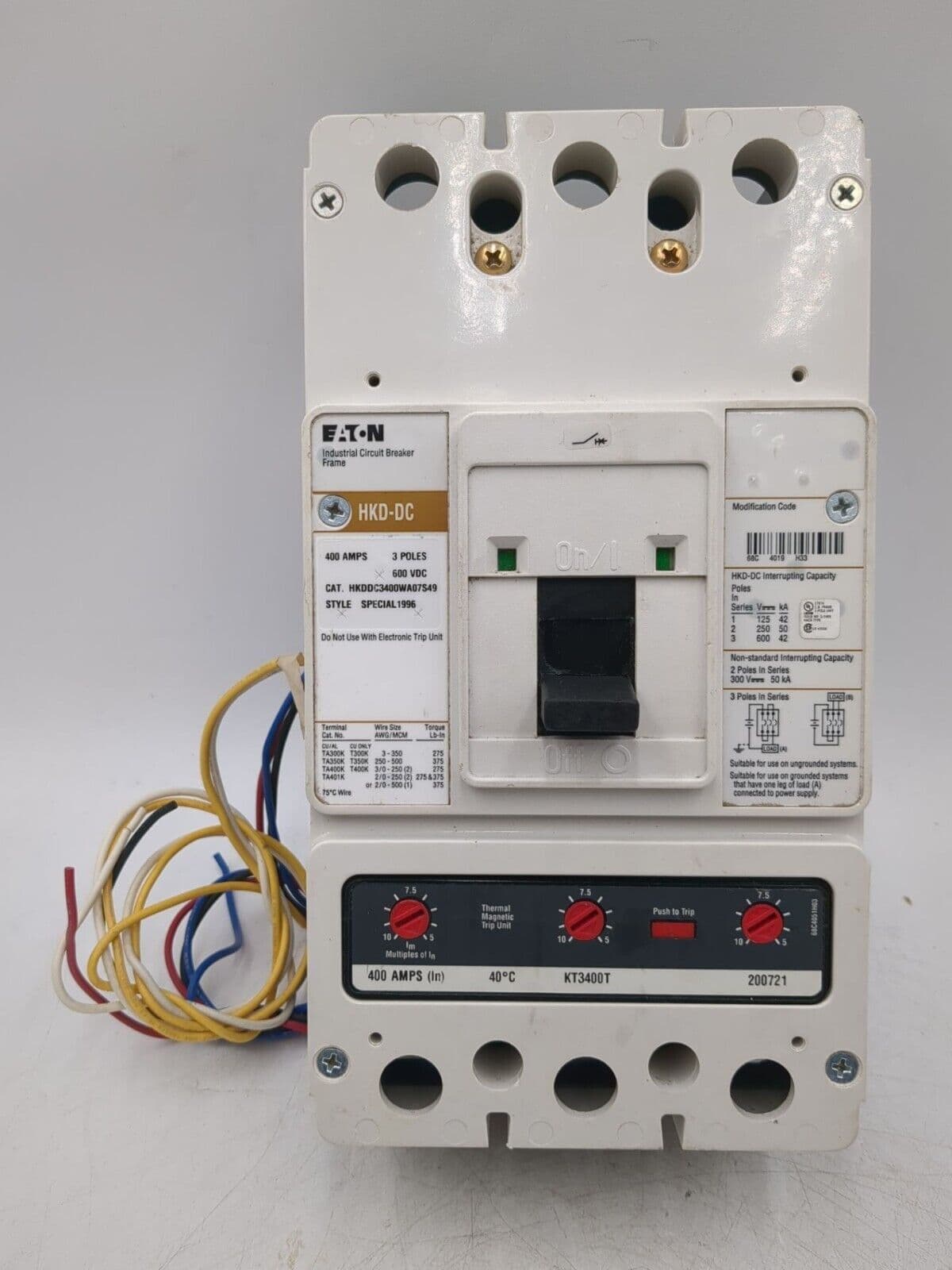 Eaton HKDDC3400WA07S49 Circuit Breaker — image 1 of 8