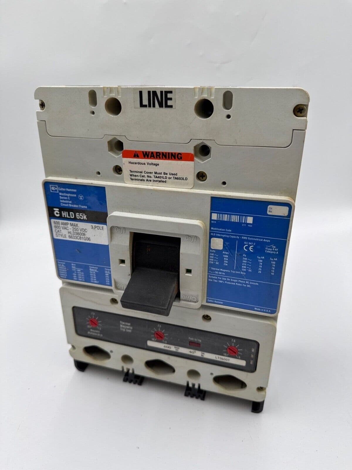 Cutler-Hammer HLD3600 Circuit Breaker — image 1 of 8
