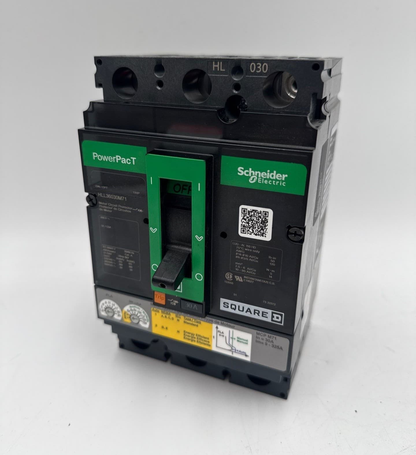 Square D HLL36030M71 Circuit Breaker 30A 3P 600V HLL 30 Amp 3 Pole Powerpact