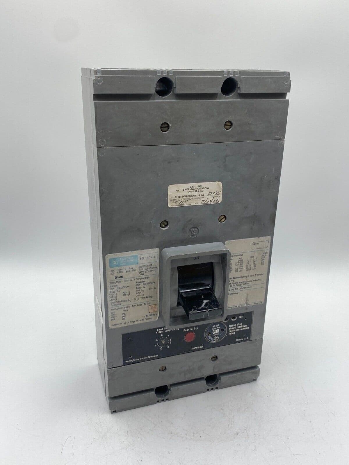 Eaton HMC3600 Circuit Breaker 600A 3P 600V 3PH HMC Bolt On 600 Amp 3Pole – image 1