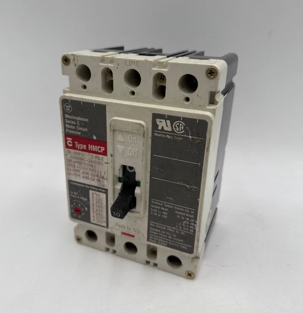 Westinghouse HMCP030H1 Circuit Breaker — image 1 of 9
