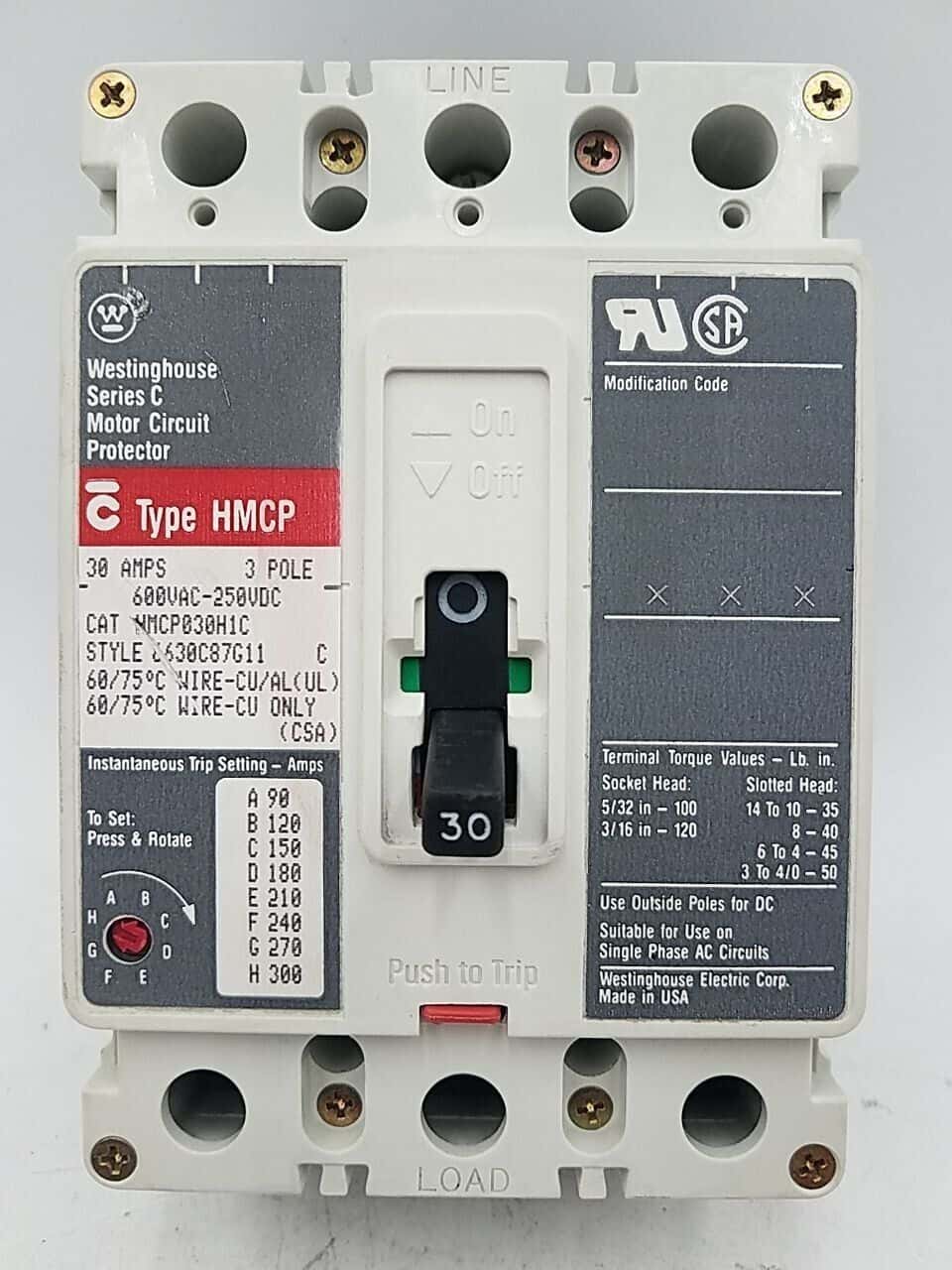 Eaton HMCP030H1C Circuit Breaker — image 1 of 7