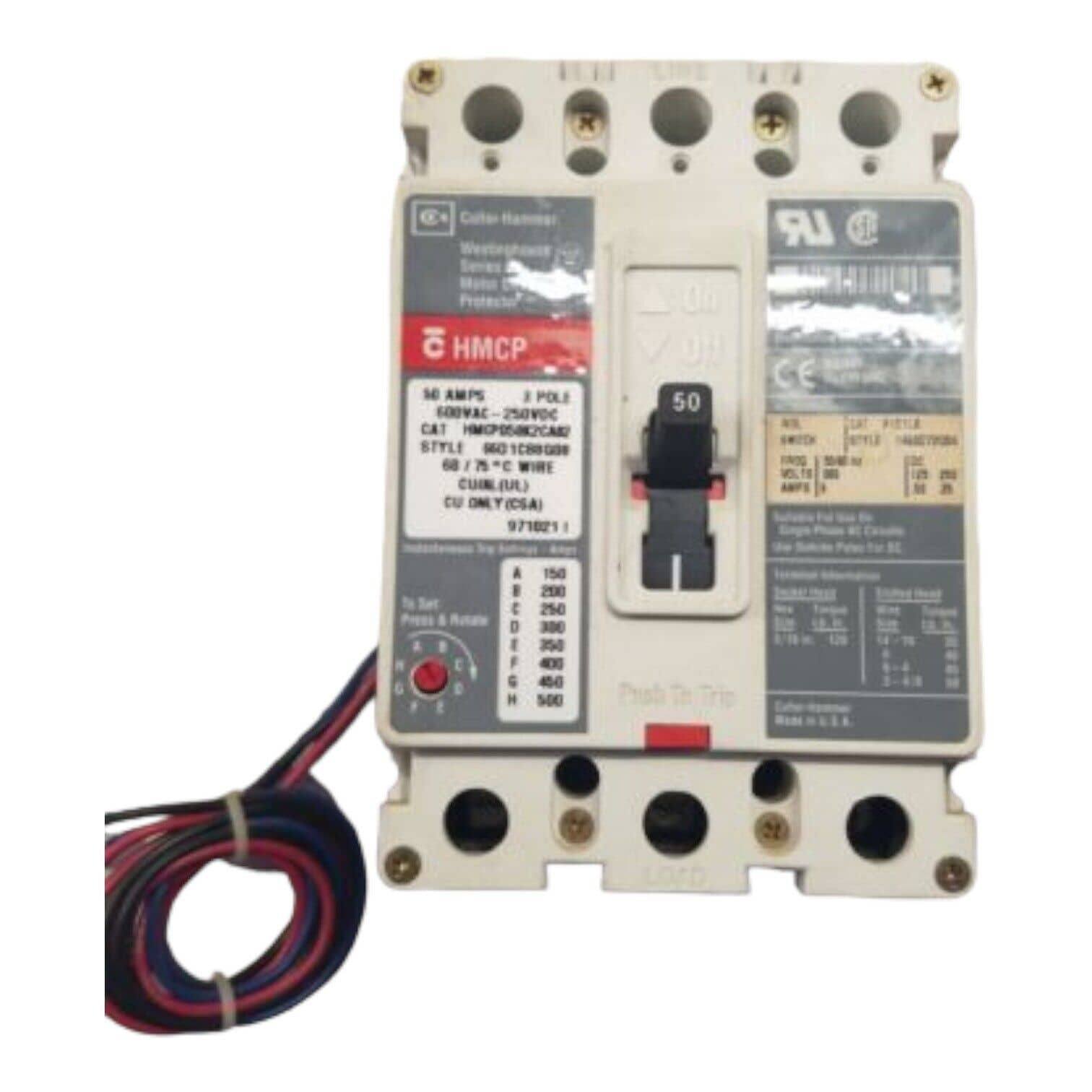 Cutler-Hammer HMCP050K2CA02 Circuit Breaker — image 1 of 7
