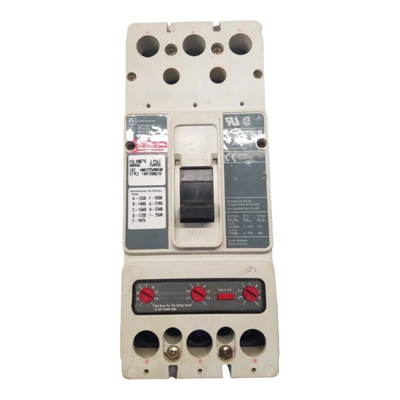 Cutler-Hammer HMCP250W5W Circuit Breaker — image 1 of 7