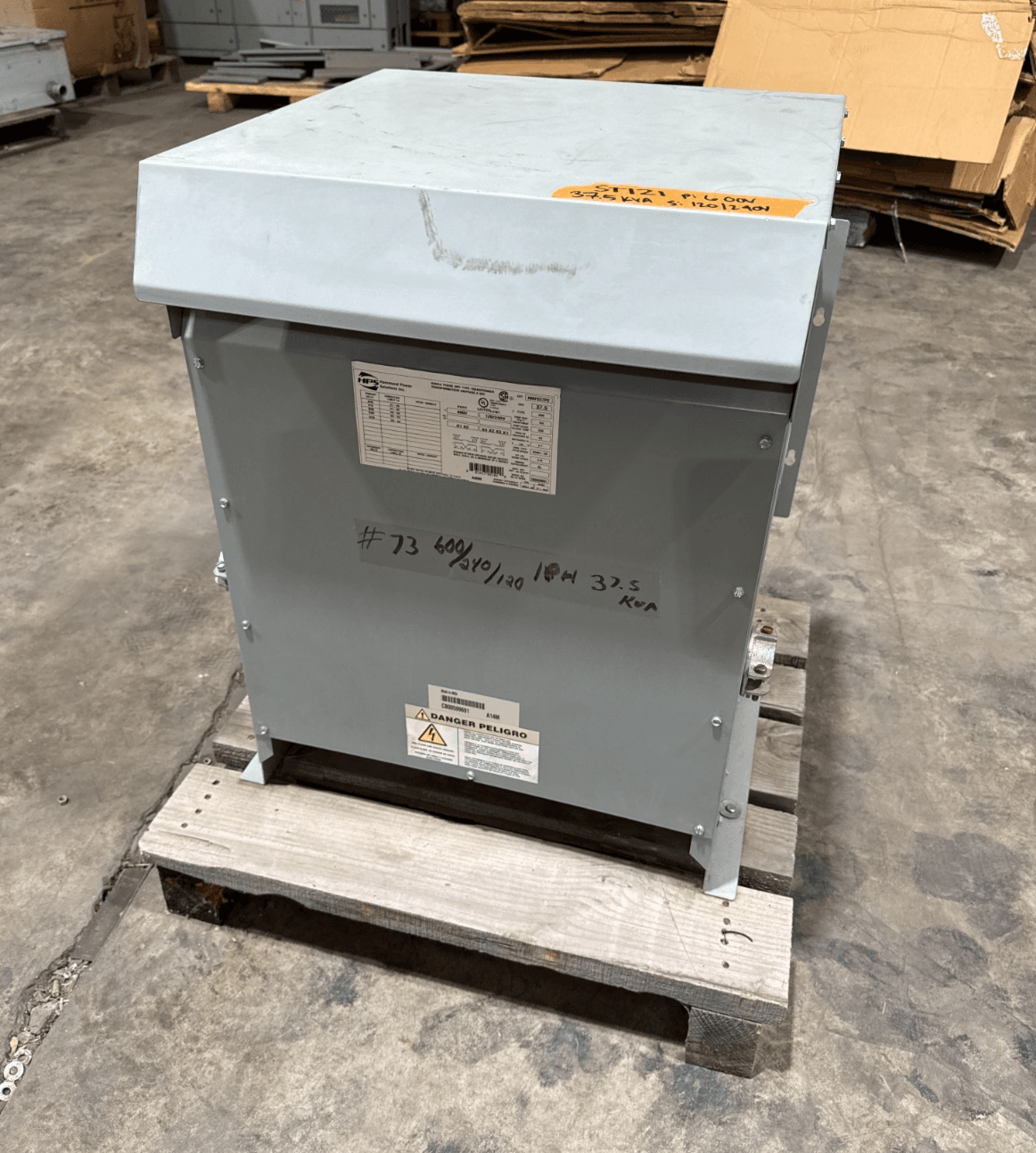 37.5KVA Hammond NMF037PE Transformer HV 600V LV 120/240V 1 Phase 3R Encl Outdoor – image 1