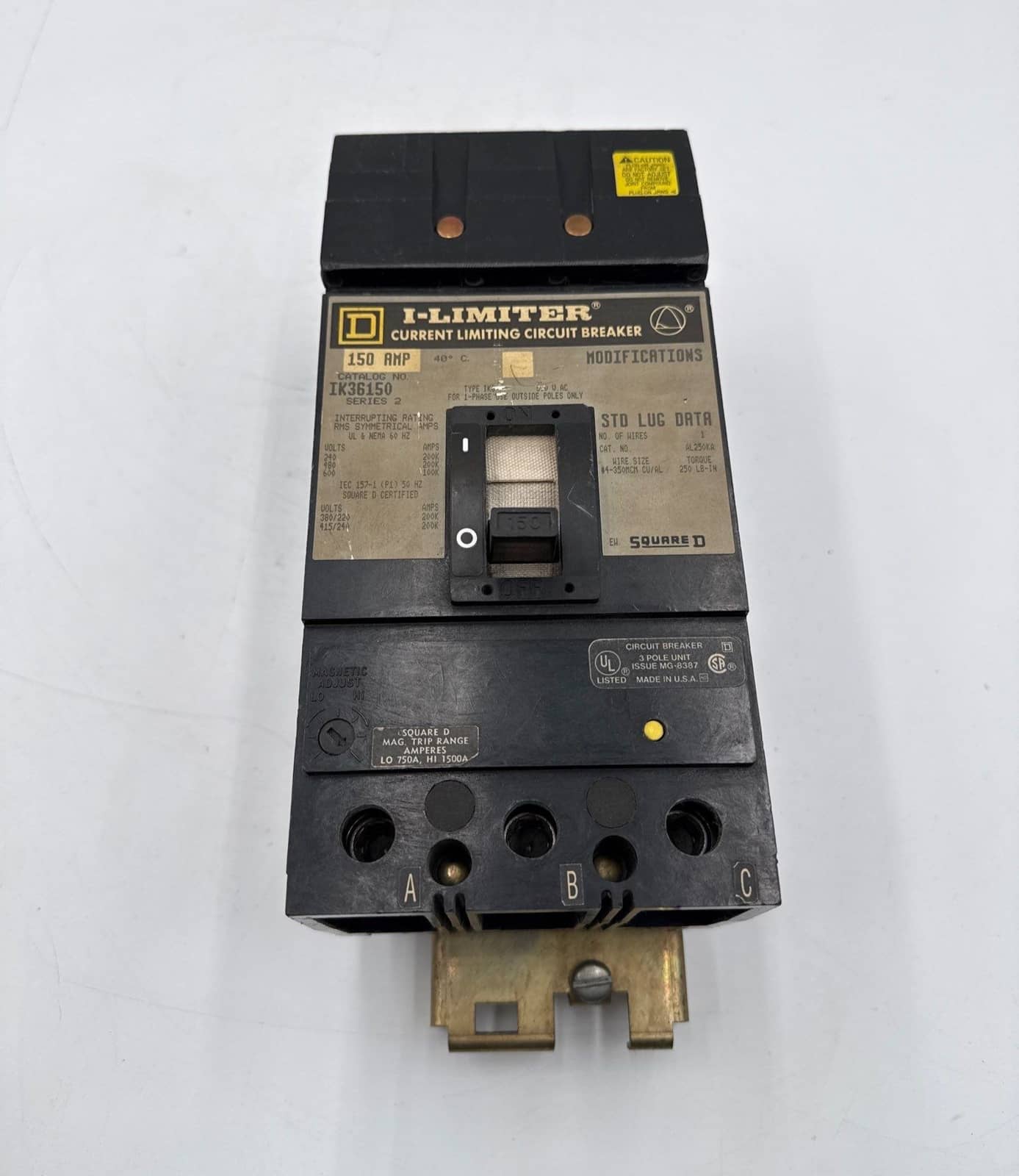 Square D IK36150 I-Line Circuit Breaker 150A 3P 600V I-Limiter 150 Amp 3 Pole