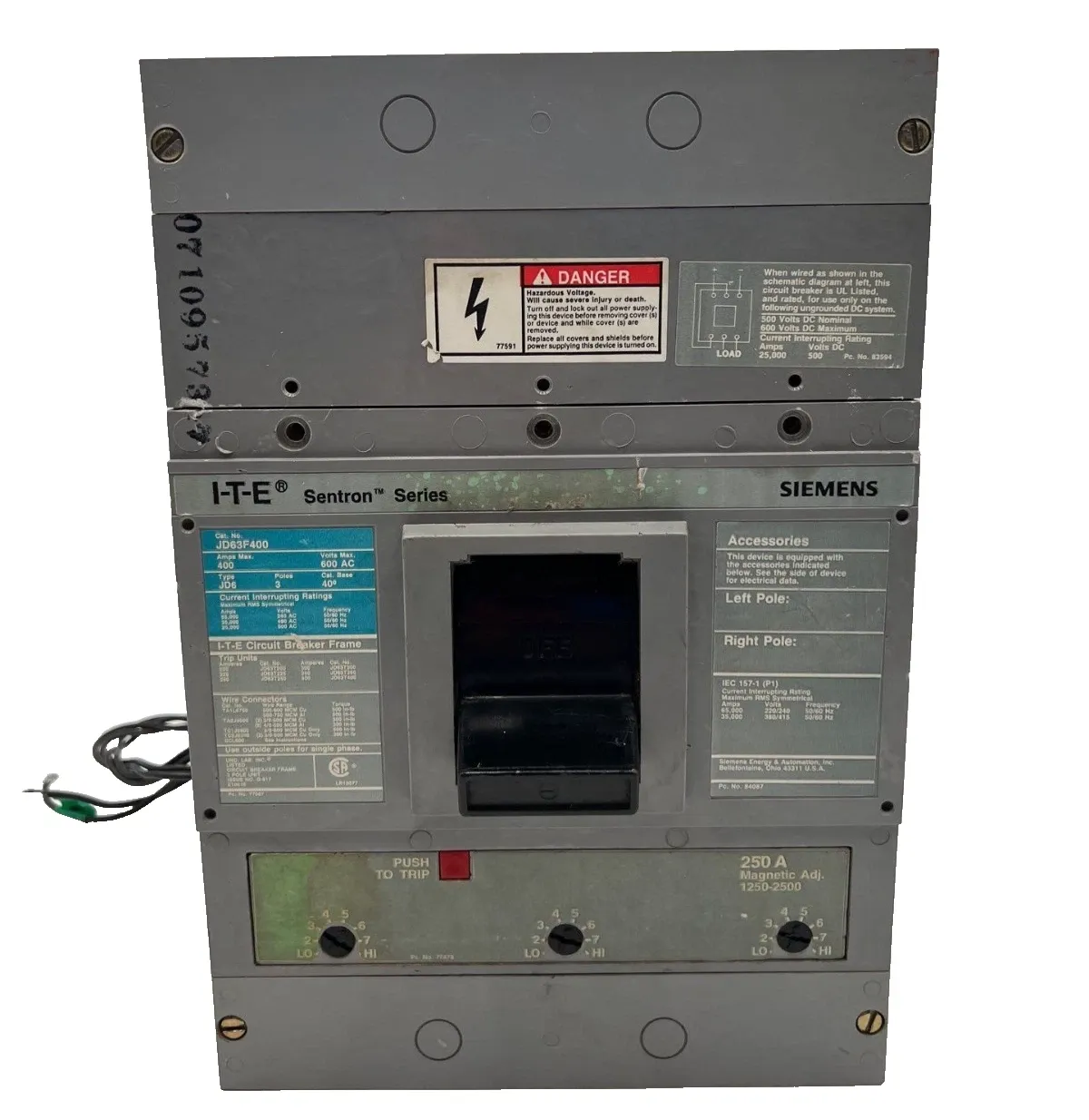 Siemens JD63B250 Circuit Breaker — image 1 of 8