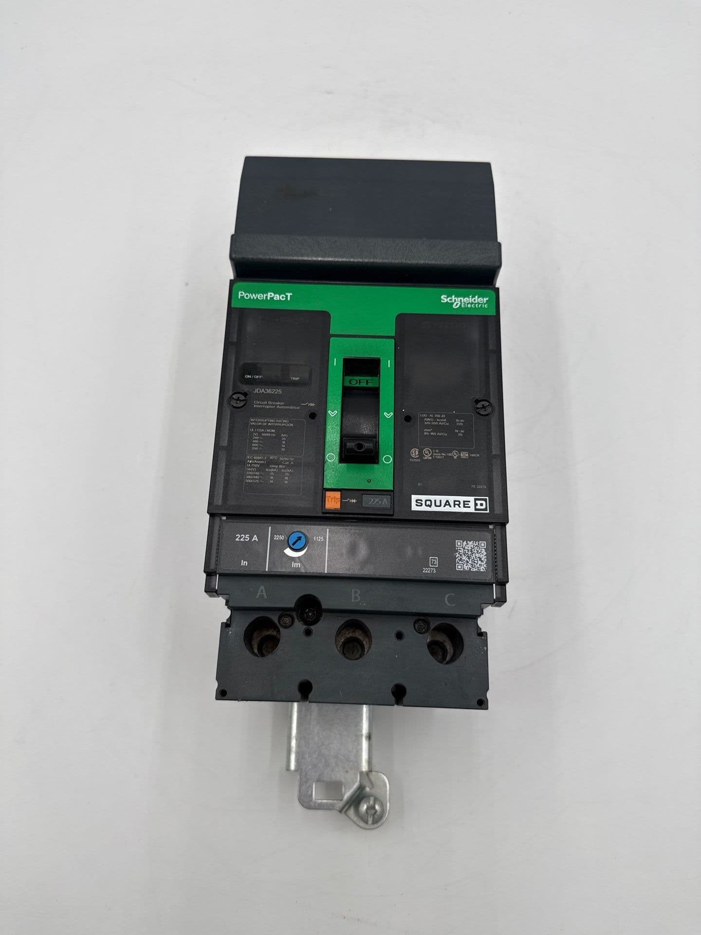 Square D JDA36225 I-Line Circuit Breaker 225A 3P 600V JDA PowerPact 225 Amp – image 1