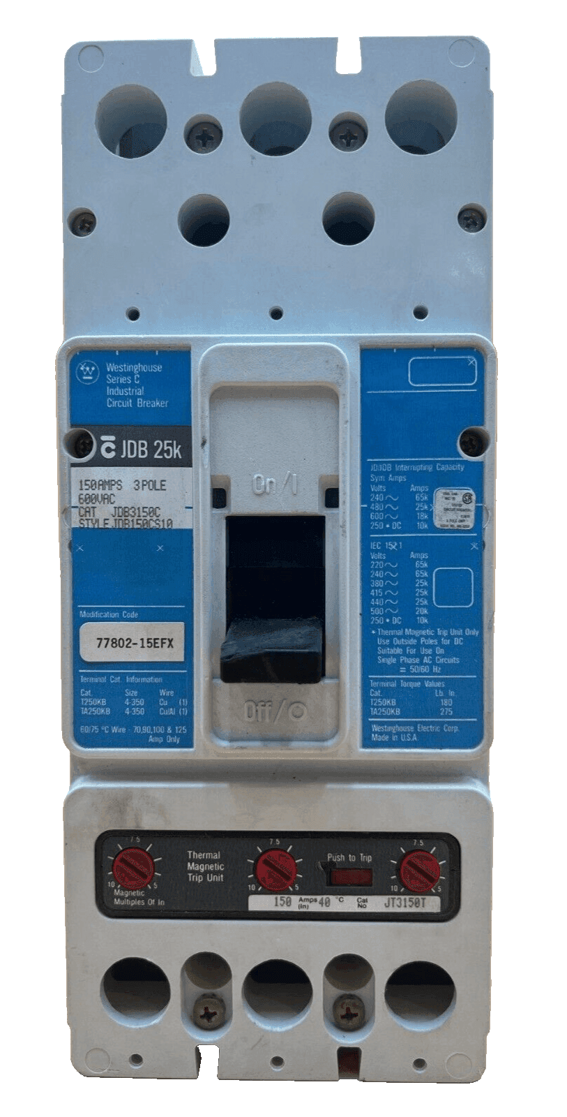 Cutler-Hammer JDB3150C Circuit Breaker — image 1 of 7