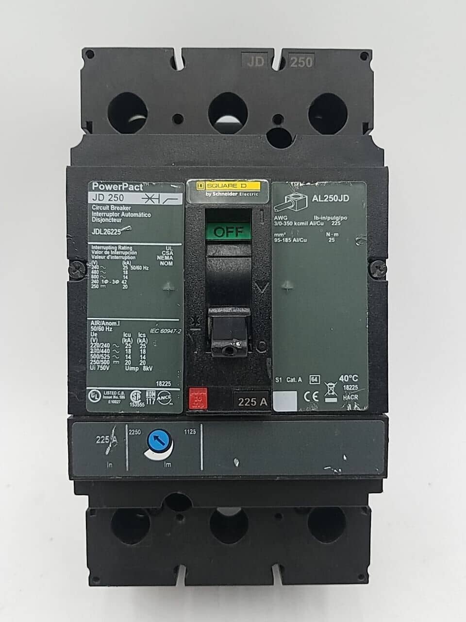 Square D JDL26225 Circuit Breaker — image 1 of 7