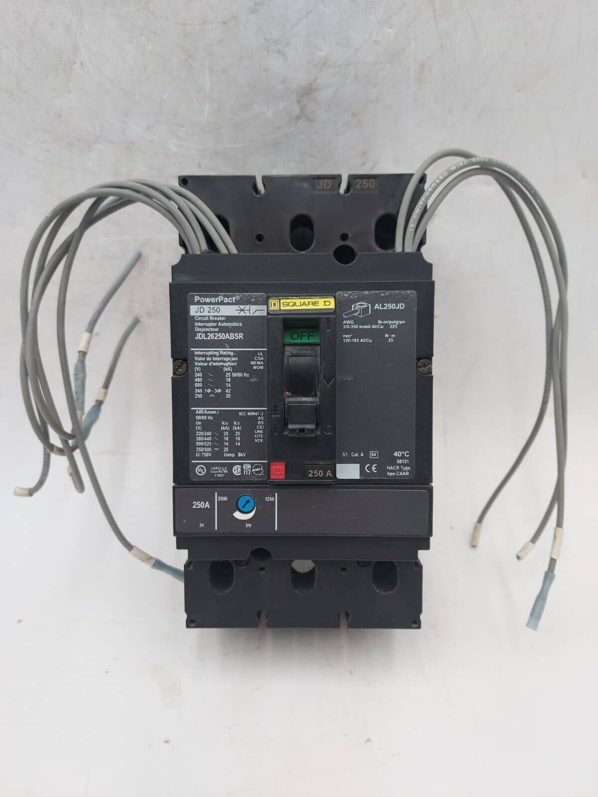 Square D JDL26250ABSR Circuit Breaker — image 1 of 7