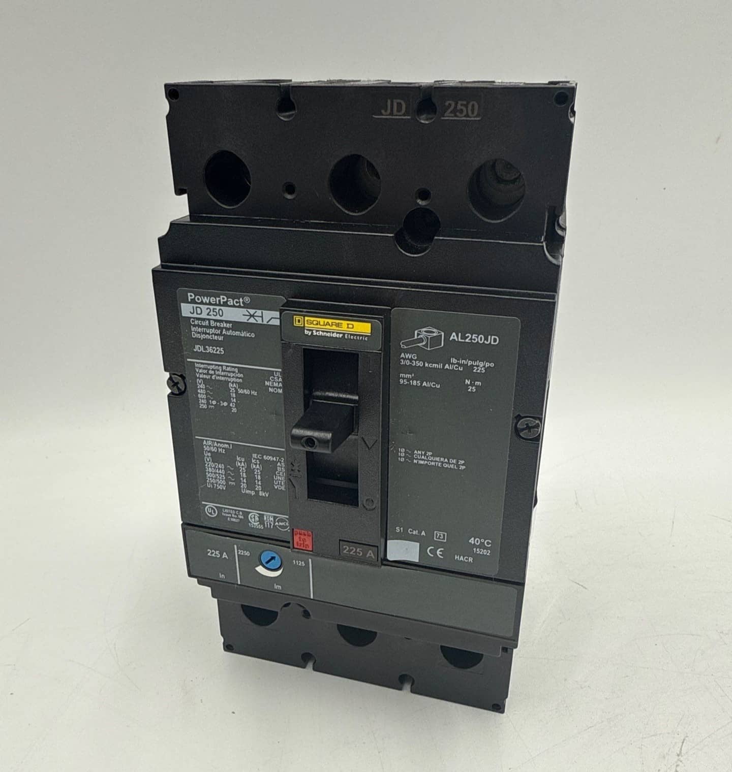 Square D JDL36225 Circuit Breaker — image 1 of 9