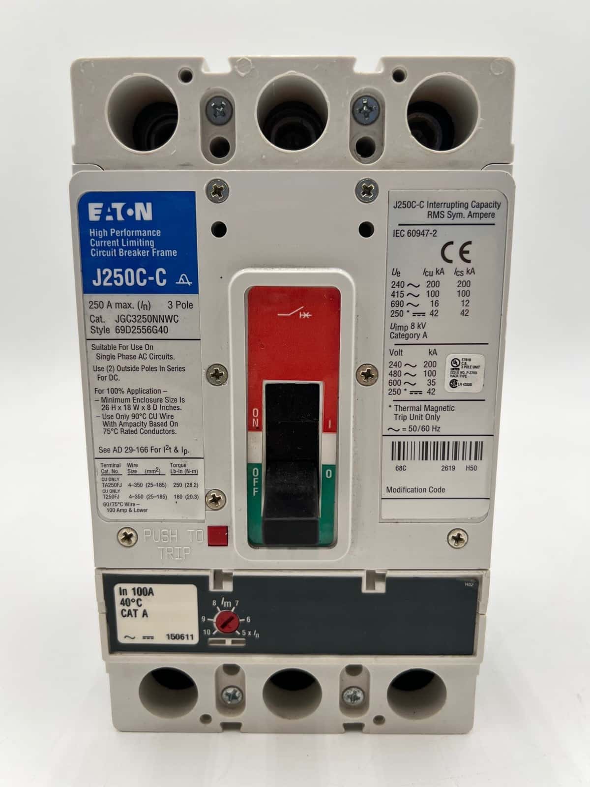 Eaton JGC3250NNWC Circuit Breaker — image 1 of 6