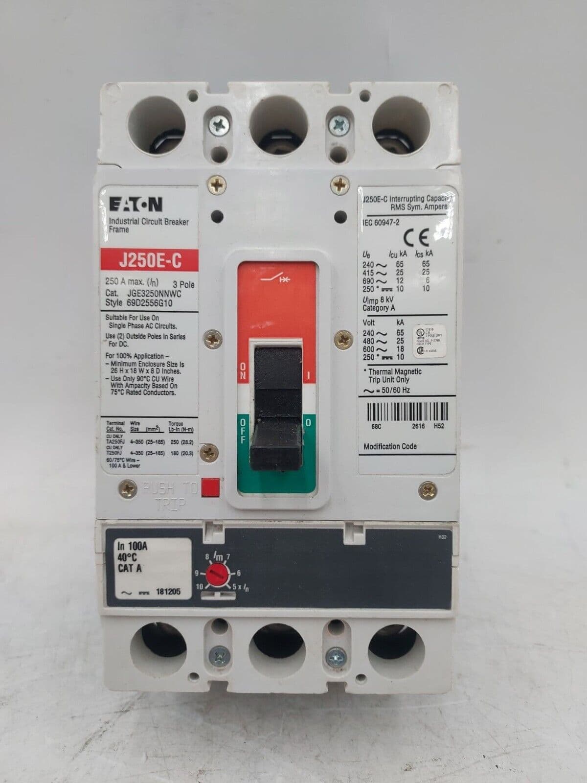 Eaton JGE3250NNWC Circuit Breaker — image 1 of 7