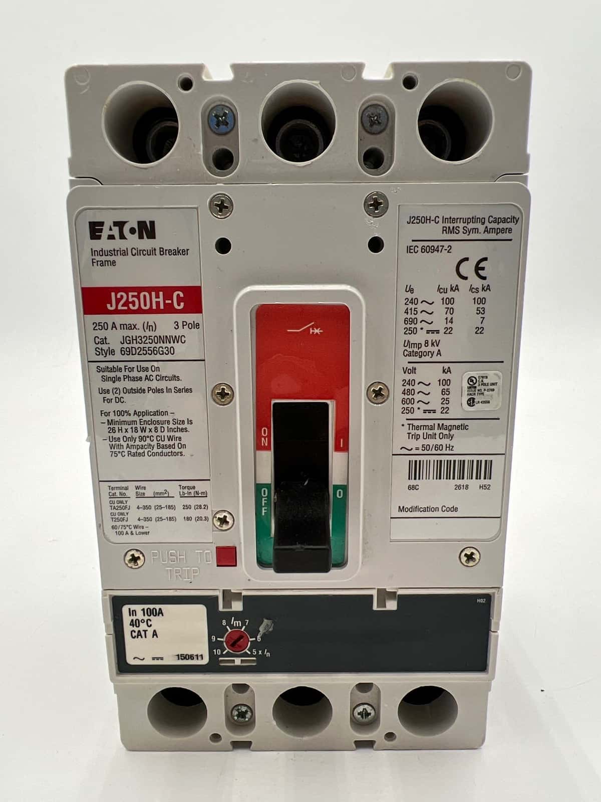 Eaton JGH3250NNWC Circuit Breaker — image 1 of 6